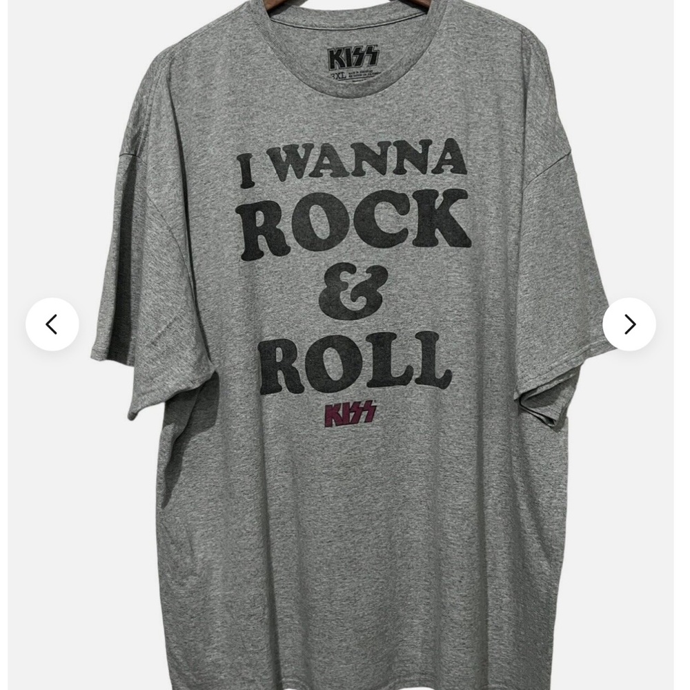 KISS World Tour 1977 I Wanna Rock & Roll Men's Graphic T-shirt size XL - Picture 3 of 6